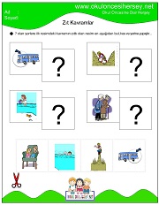 Zıt Kavramlar Kes Yapıştır Çalışmaları